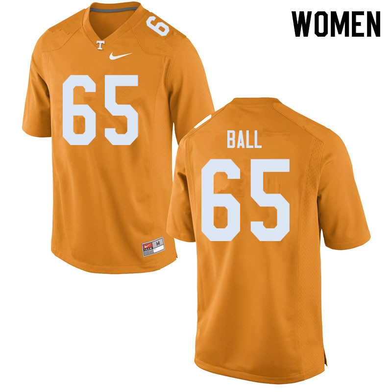 Women #65 Parker Ball Tennessee Volunteers College Football Jerseys Sale-Orange